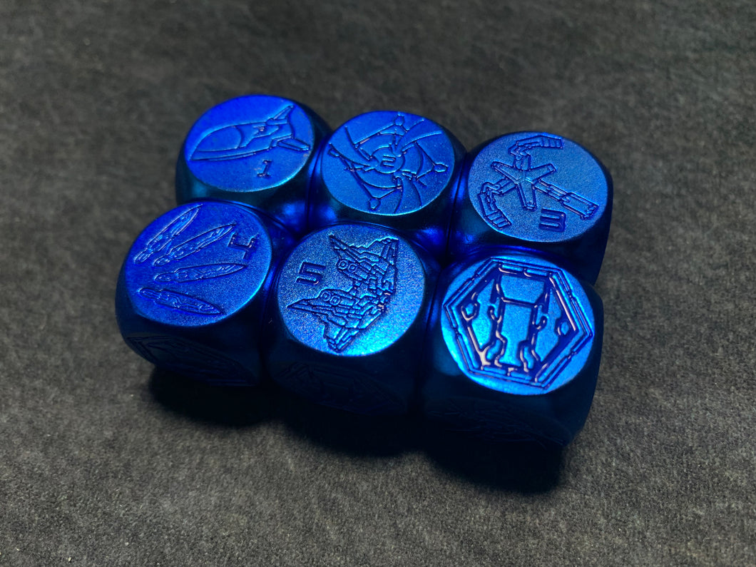 LIMITED Metal Enamel Dice set: Brandish Maiden Module Blue Edition ***WARNING: DEFECTIVE!!!***